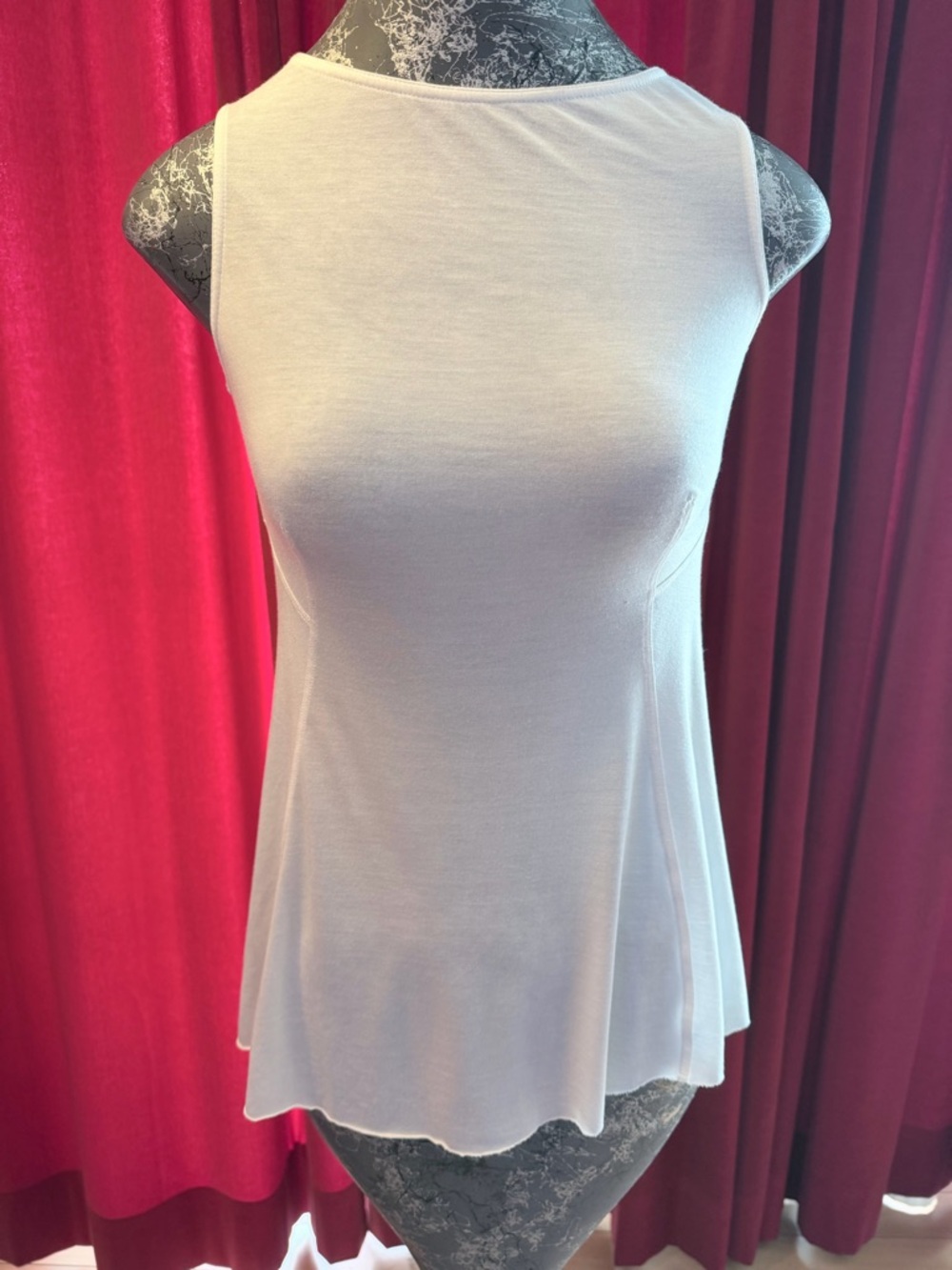Rick Owens Lilies White Sleeveless Flared Tank Top